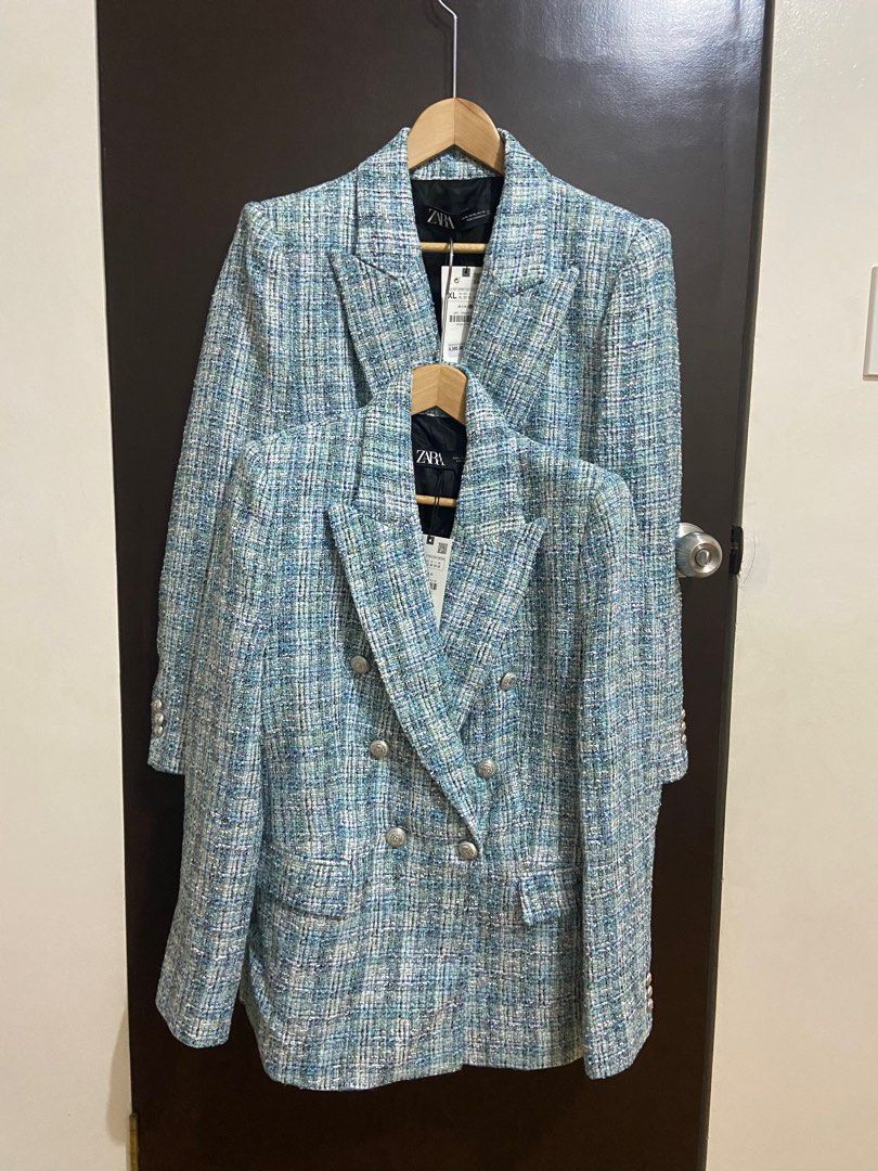Blazer bleu ciel zara sale