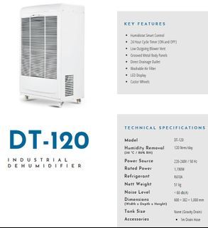 120L Per Day Dehumidifier Rental