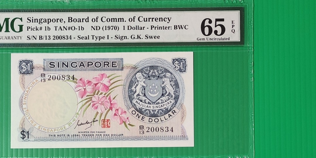 1970 GKS 65EPQ $1 Orchid series note [B/13 200834] World 
