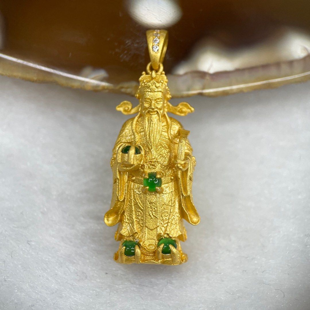 925 Silver Cai Sheng Ye Pendant 7.74g 34.2 by 14.2 by 9.3mm, Women's