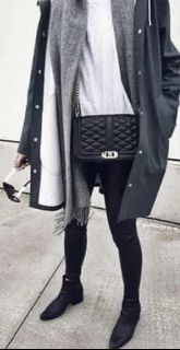 二手 7成新Rebecca minkoff love 菱格小香風鍊條 （黑鍊)