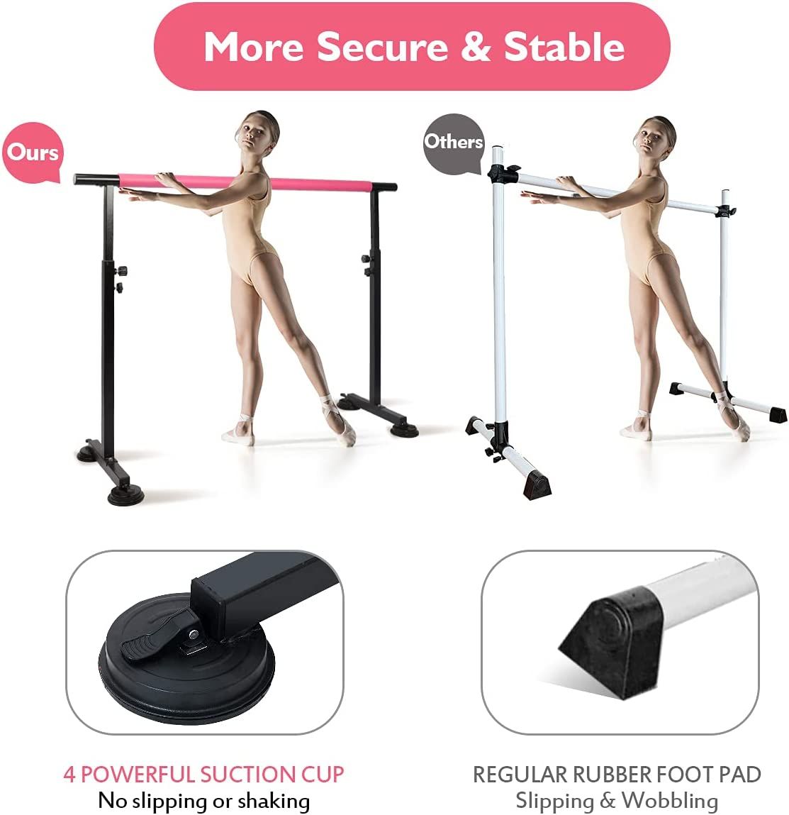 🅢🅖 🅢🅣🅞🅒🅚 FBSPORT Ballet Barre, Adjustable Ballet Bar, Ballet Barre  Portable for Home Kids Adults 5ft Portable Ballet Barre Stretching Dance  Bar (Black), Sports Equipment, Other Sports Equipment and Supplies on  Carousell