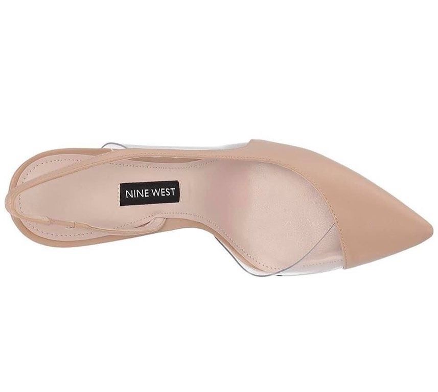 Nine west toffee clearance vinyl slingback pumps