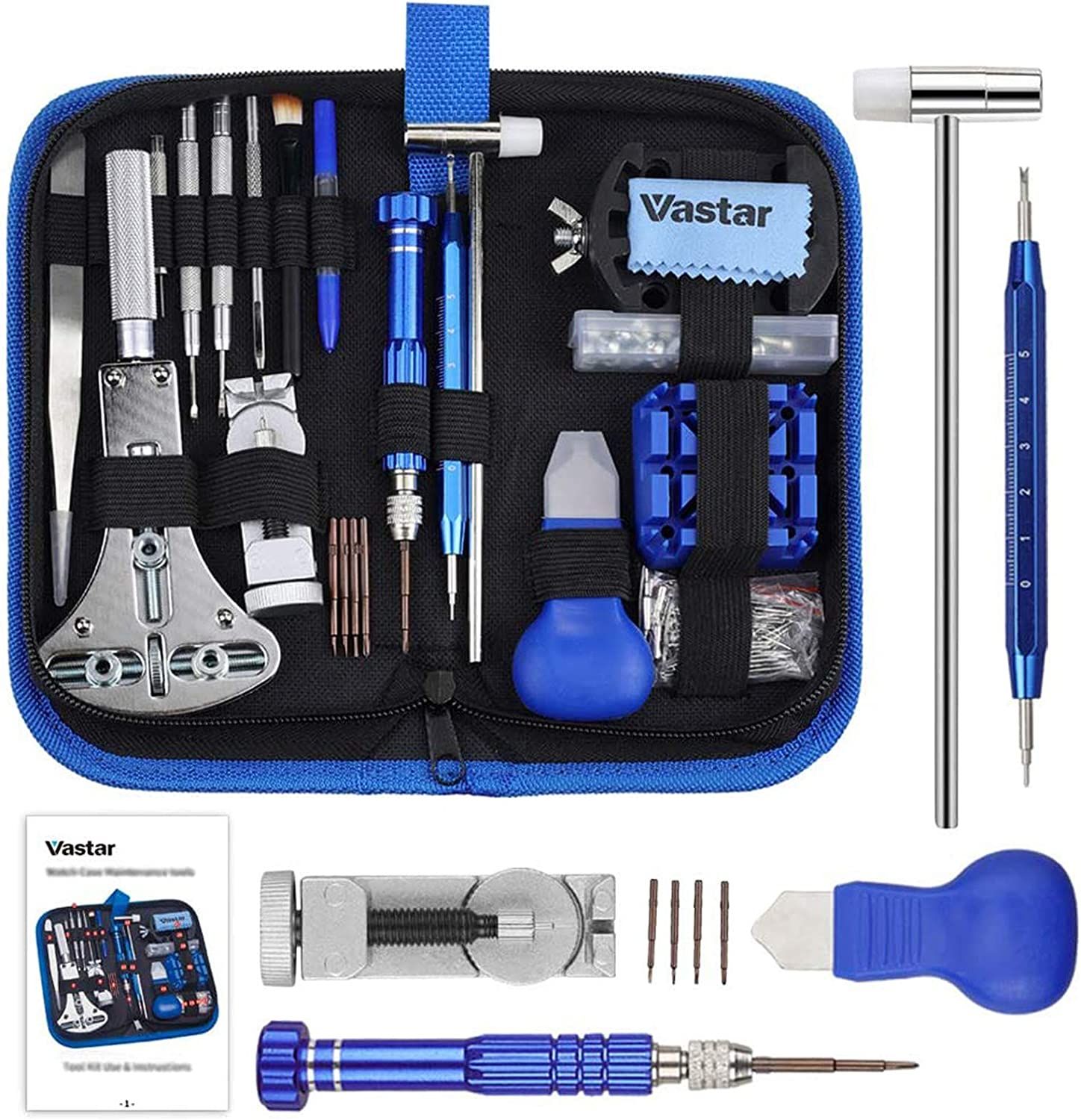 Vastar 177 PCS Watch Repair Tool Kit Watch Band Link Tool Set
