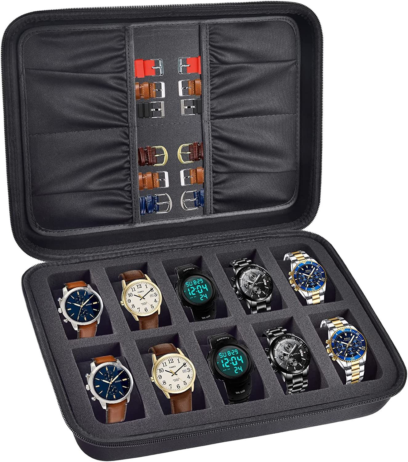 Watch Box Organizer Case 10 Slots Men Women