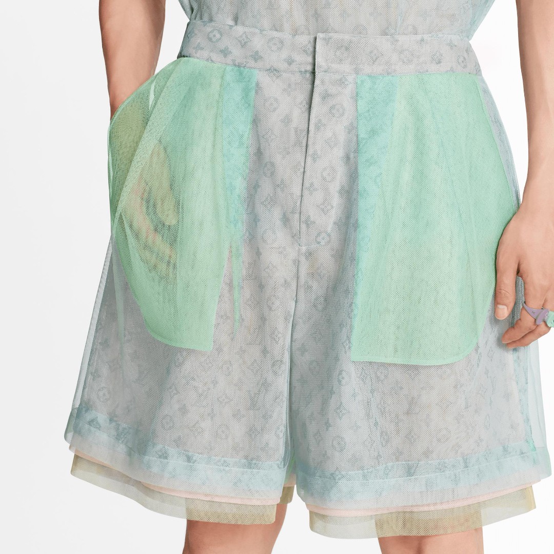 Louis Vuitton Monogram Mesh Tulle Shorts