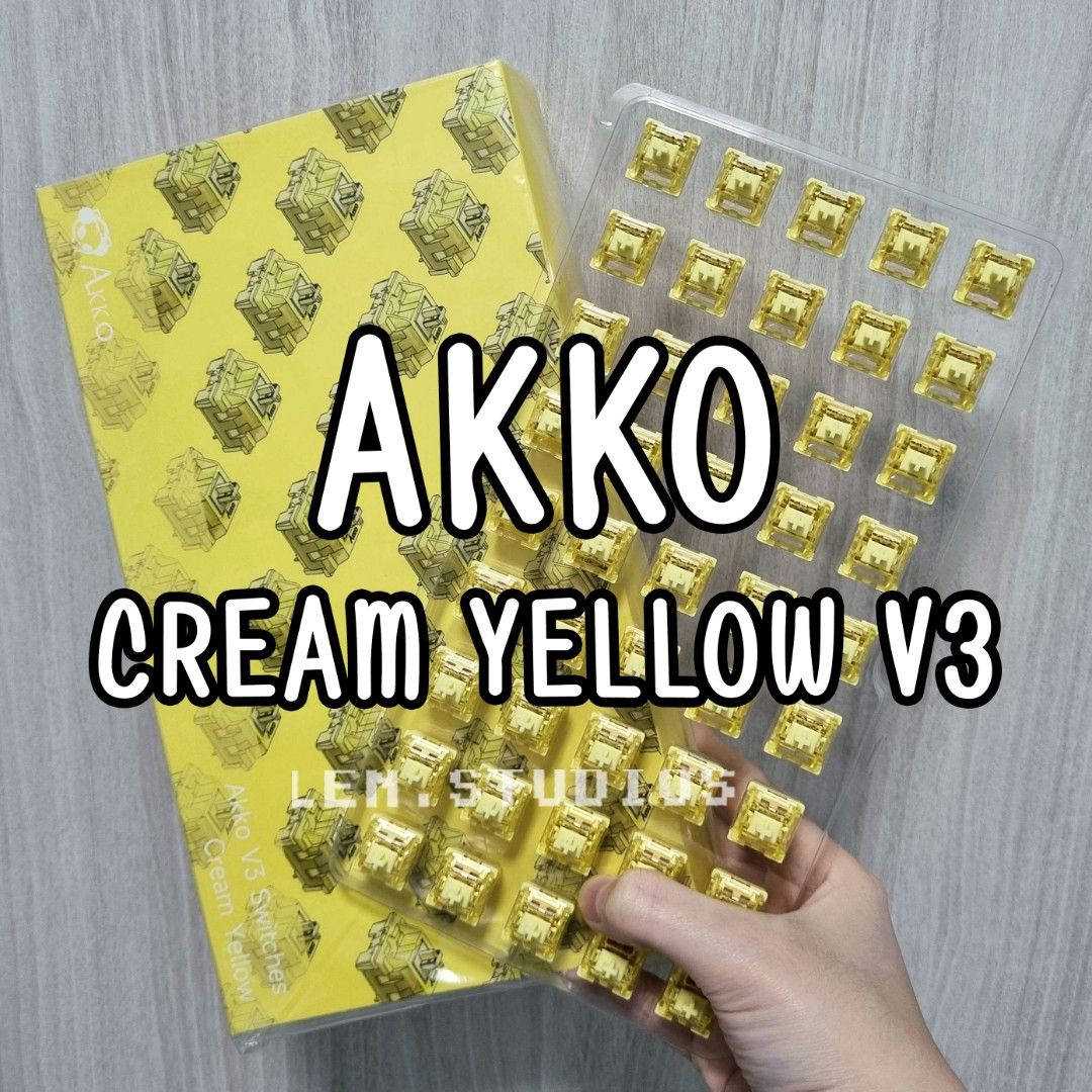 Akko Cream Yellow V3 linear switches, Computers & Tech, Parts ...