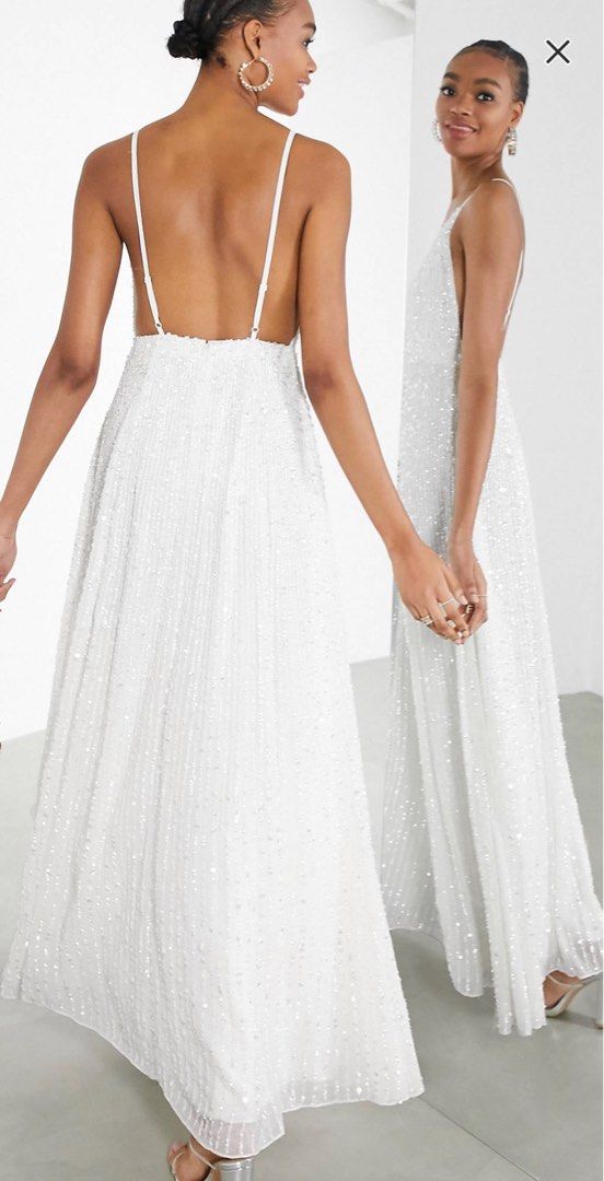 ASOS Bridal Jodie Embellished Cami Maxi, Women's Fashion, Dresses & Sets,  Evening dresses & gowns on Carousell