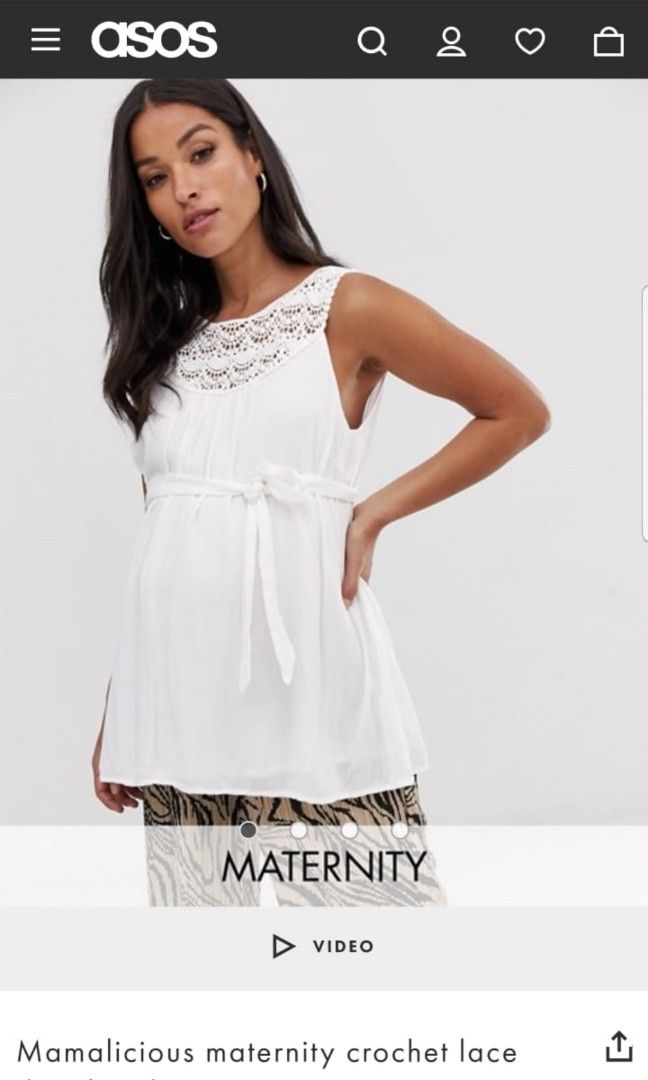 ASOS mamalicious white top Women s Fashion Maternity wear on Carousell