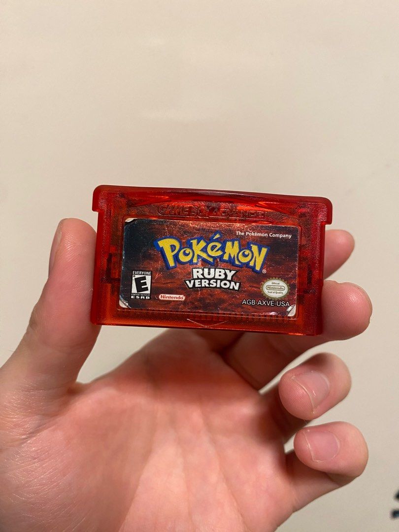 🌟Authentic & Working🌟 GBA Pokémon Ruby (Category: Nintendo) located in Singapore. Submitted by giopika (Listing ID 1204362841, Image 1). Description: - Authentic Gameboy cartridge - Game tested & working - Save file working - Condition 9/10 Do take note that battery has run dry, clock based events such as berry growing will not occur. Will be able to replace internal battery for time-based events for $3 Discounted price negotiable if bought wit