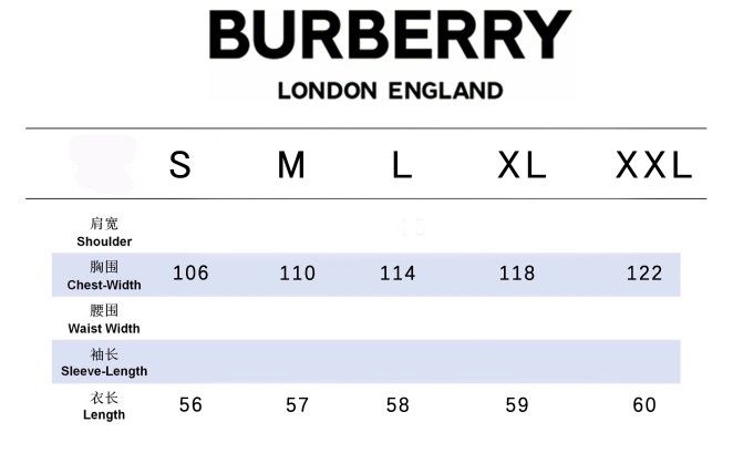Burberry size conversion online