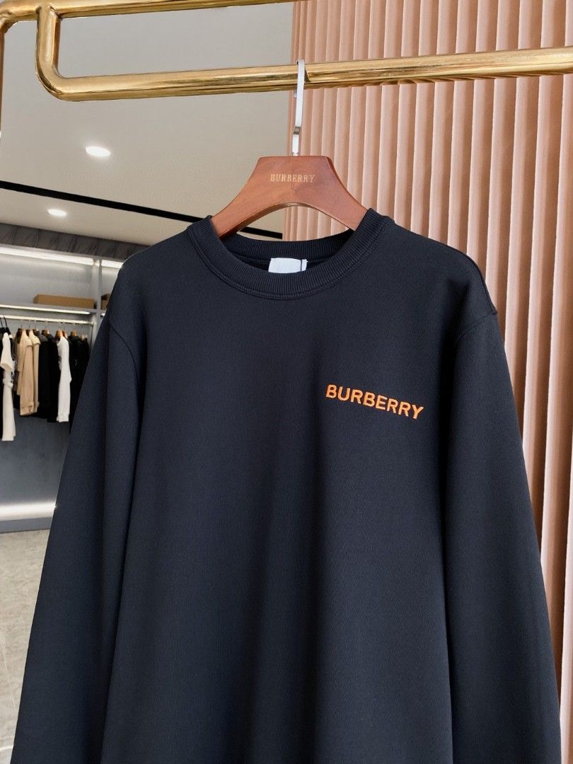 Authentic Burberry Monogram Trim Cotton Sweatshirt