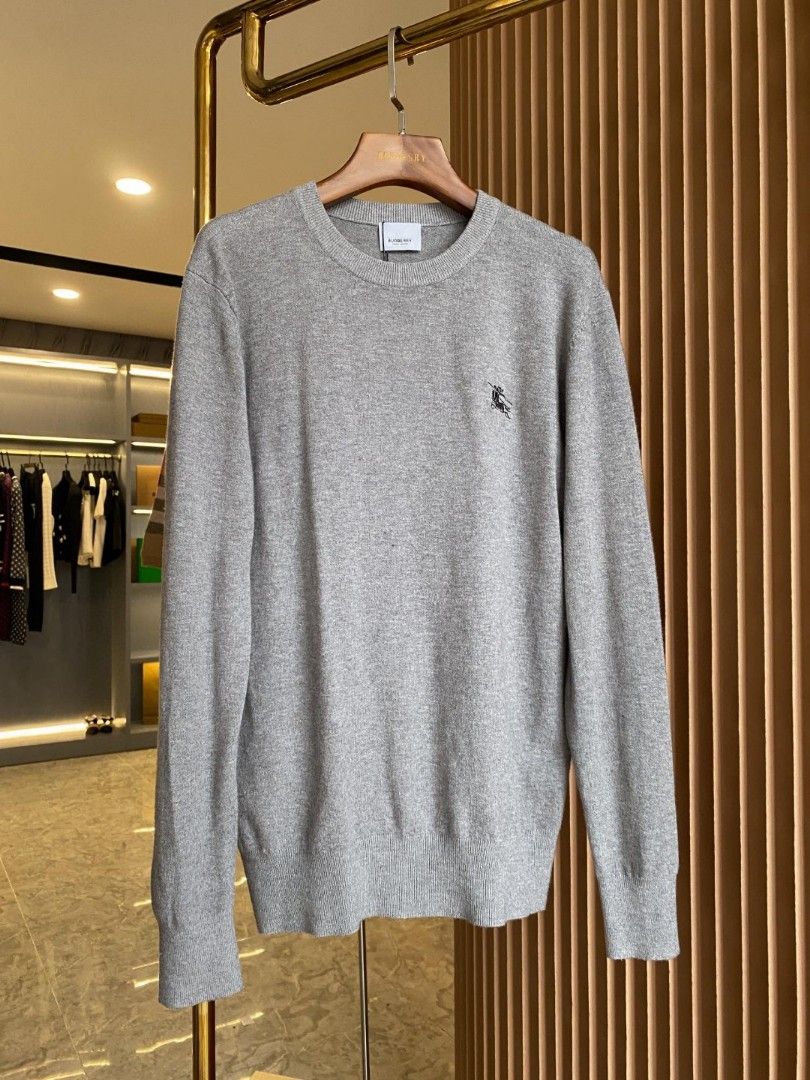 Authentic Burberry War horse embroidery logo knitted bottoming shirt Men s Fashion Tops Sets Shirts on Carousell