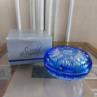 Authentic Vintage Crystal D' Arques Cut Cobalt blue Lidded Dish