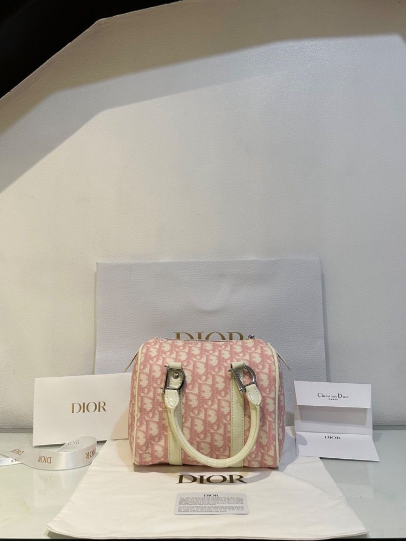 Vintage Pink Dior Boston Bag (Category: Luxury Bags & Wallets) located in Manila. Submitted by designerarchives.ph (Listing ID 1204210453, Image 1). Description: Not yet onhand in Ph | From japan Rare in this condition! 15 days eta No flaws, no stains, no discoloration! Good deal for it’s price 🫶🏻 Can ship via lalamove, grab, or lbc..