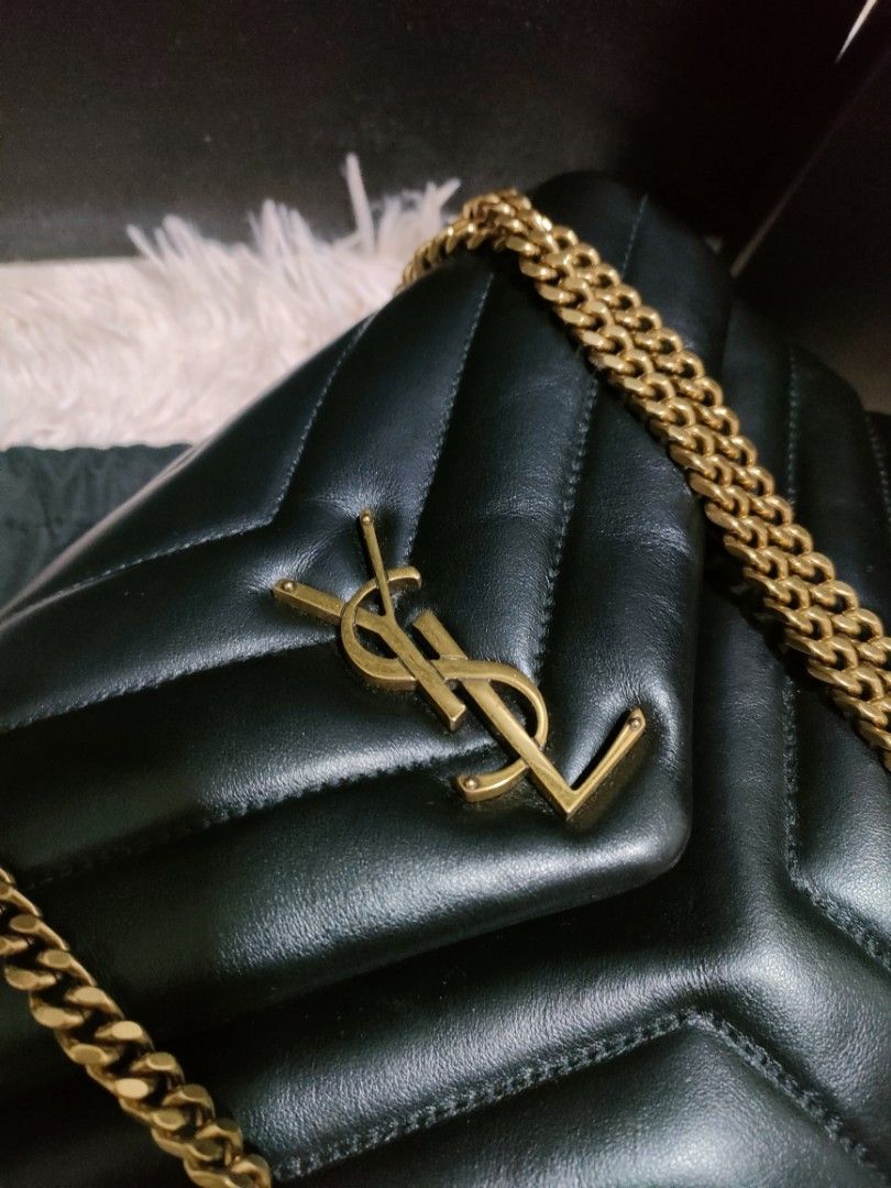 Authentic YSL Saint Laurent Loulou Small Chain Bag in Quilted ''Y