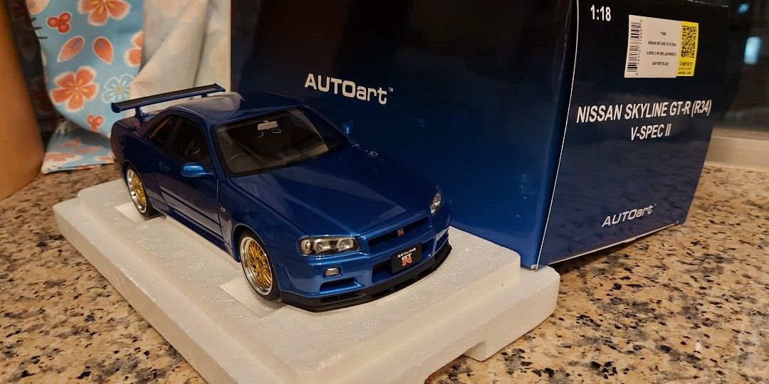 AUTOart 1:18 NISSAN SKYLINE GT-R ( R34 ) V-SPEC II W/ BBS LM