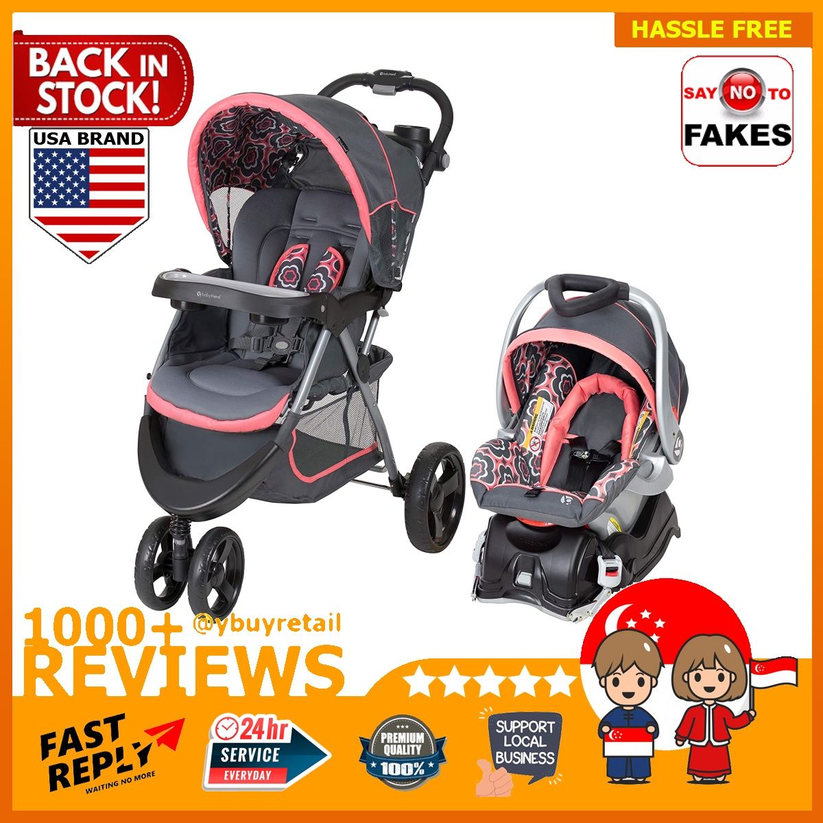 Baby Trend Nexton Travel System Coral Floral Babies Kids Going Out Strollers on Carousell