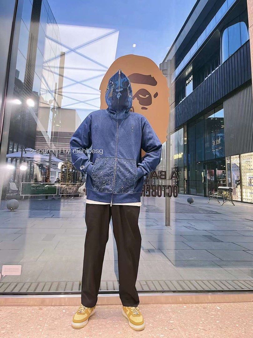 Bape online indigo hoodie