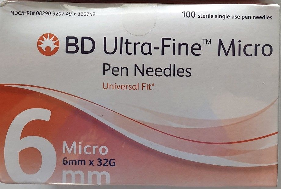BD Ultra-Fine Micro 6mm x 32G pen needle 100 Count