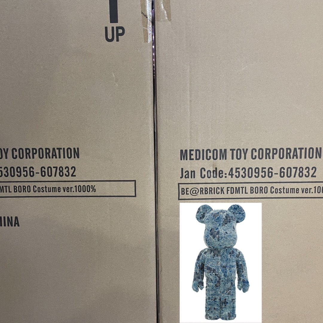 BEARBRICK FDMTL BORO 400％ 1000% denim, 興趣及遊戲, 玩具& 遊戲類