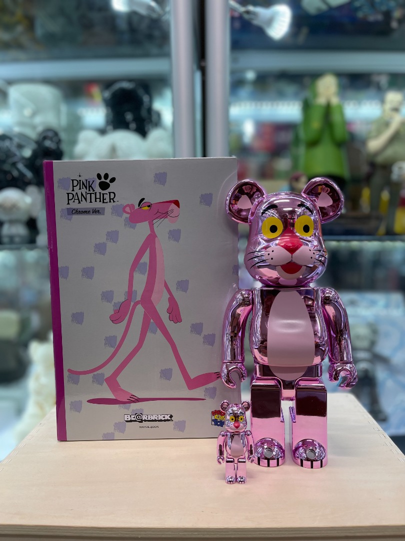Bearbrick x Pink Panther 100% & 400% Chrome Ver., 興趣及遊戲, 玩具