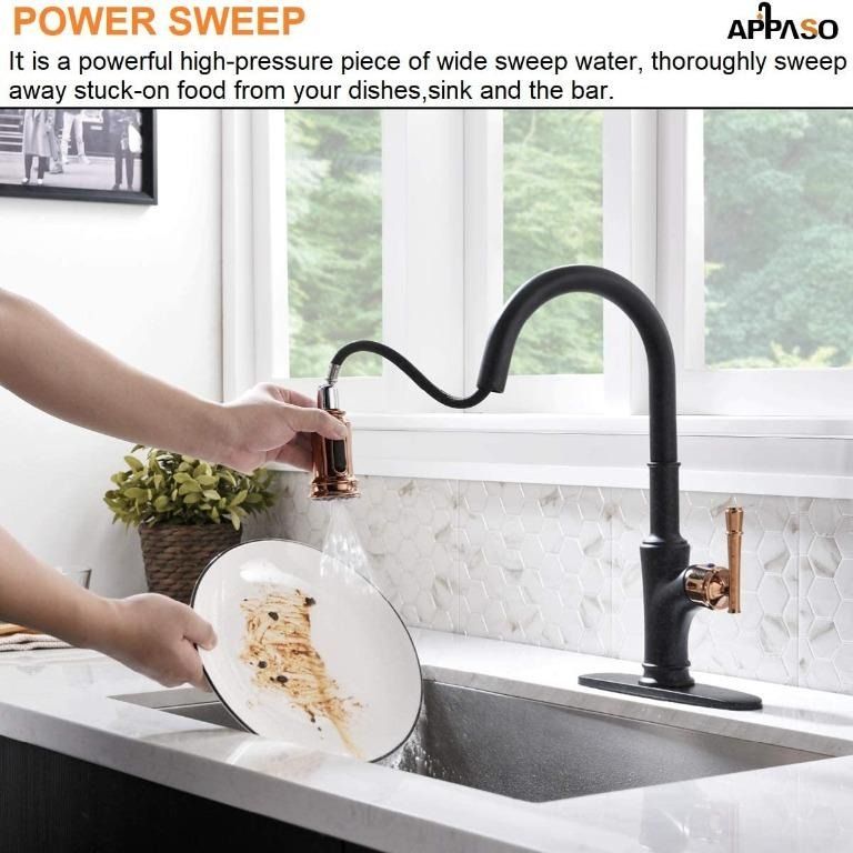 Rose gold online kitchen faucet