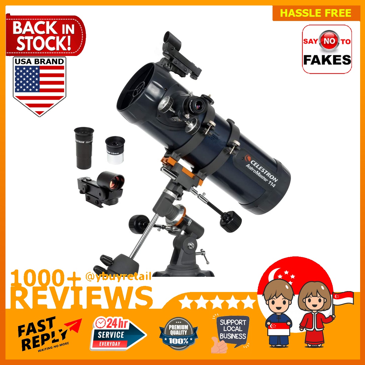 [BML] Celestron - AstroMaster 114EQ Newtonian Telescope - Reflector ...