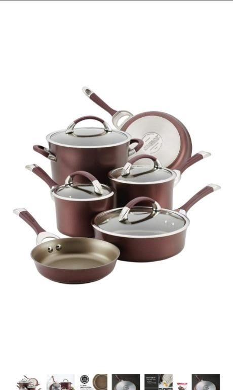 Circulon 11pc Symmetry Hard Anodized Cookware Set, Merlot in the Cooking  Pans & Skillets department at