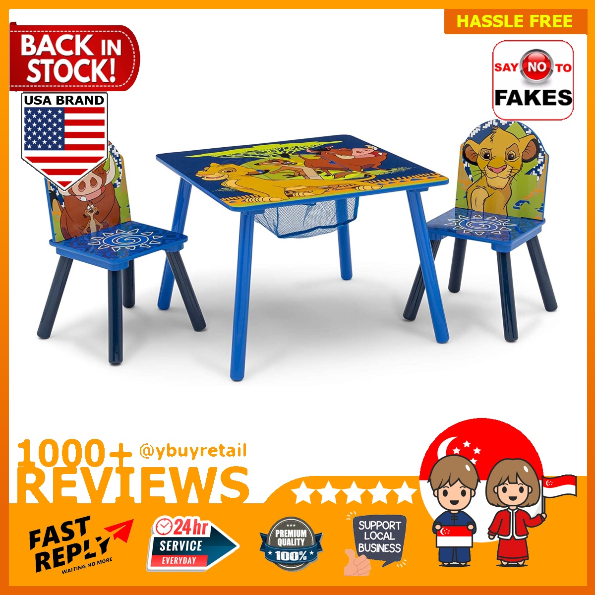 BML chk Disney The Lion King Delta Children Child Kids Table and 2 Chair Set With Storage Basket 2 Chairs Included Ideal for A Everything Else on Carousell