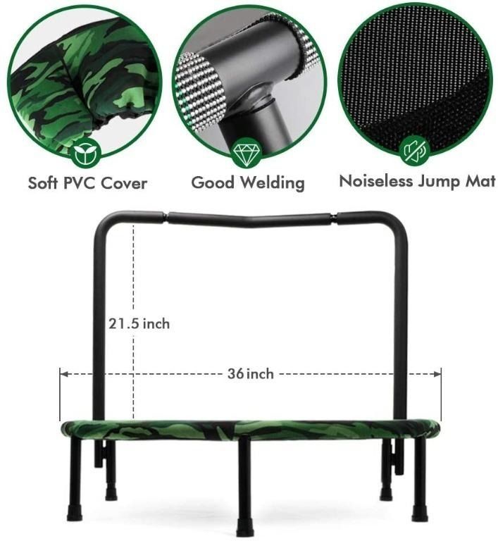 BML chk Wamkos Upgraded Dinosaur T Rex Tyrannosaurus Kids Children Child Exercise Fitness Trampoline with Handle Collapsible F