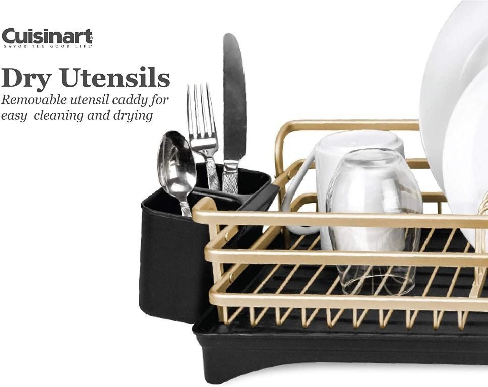 Cuisinart Wire Dish Drying Rack with Drain Board Set, Matte Black