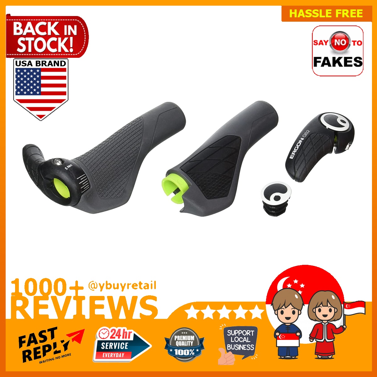 BML Ergon GS2 Grips Lock On Handlebar Grip bicycle bike Sports