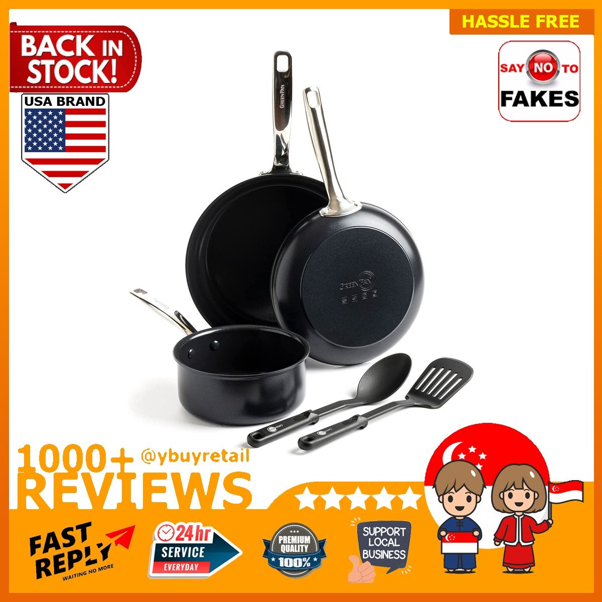 BML GreenPan Prime Midnight Hard Anodized Healthy Ceramic