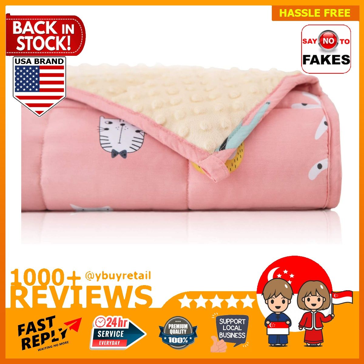 BML] Kids Weighted Blanket lbs, Ultra Cozy Flannel Minky Dotted