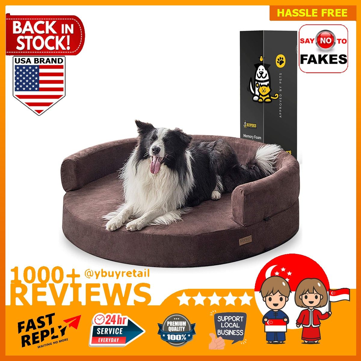 Kopeks deluxe orthopedic memory foam round sofa 2025 lounge dog bed