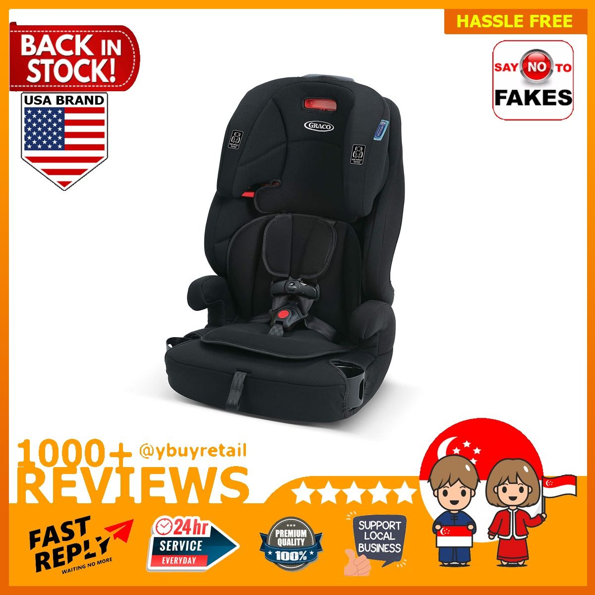 BML nav Graco Tranzitions 3 in 1 Harness Booster Convertible