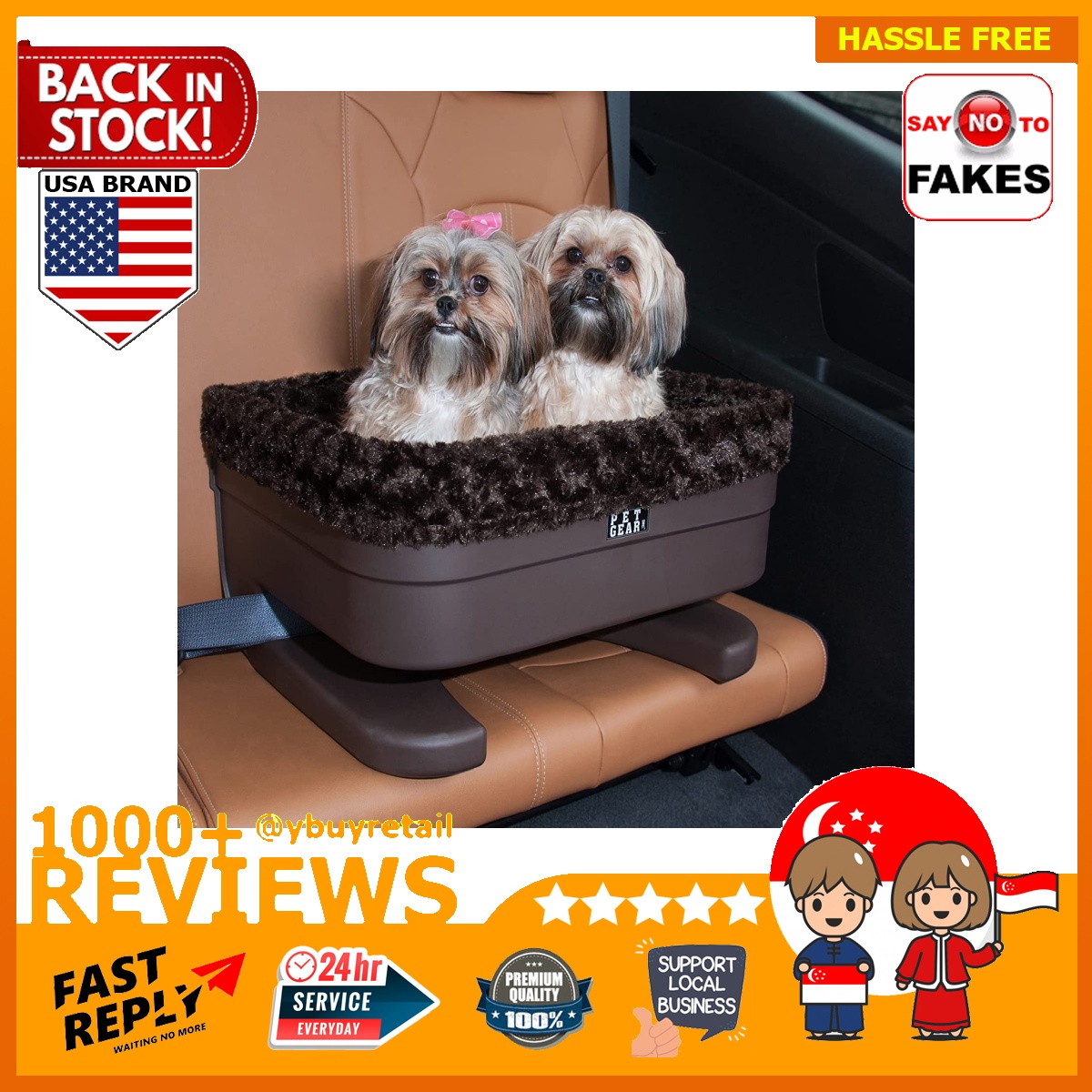 BML] Pet Gear Booster Seat for Dogs/Cats, Removable Washable