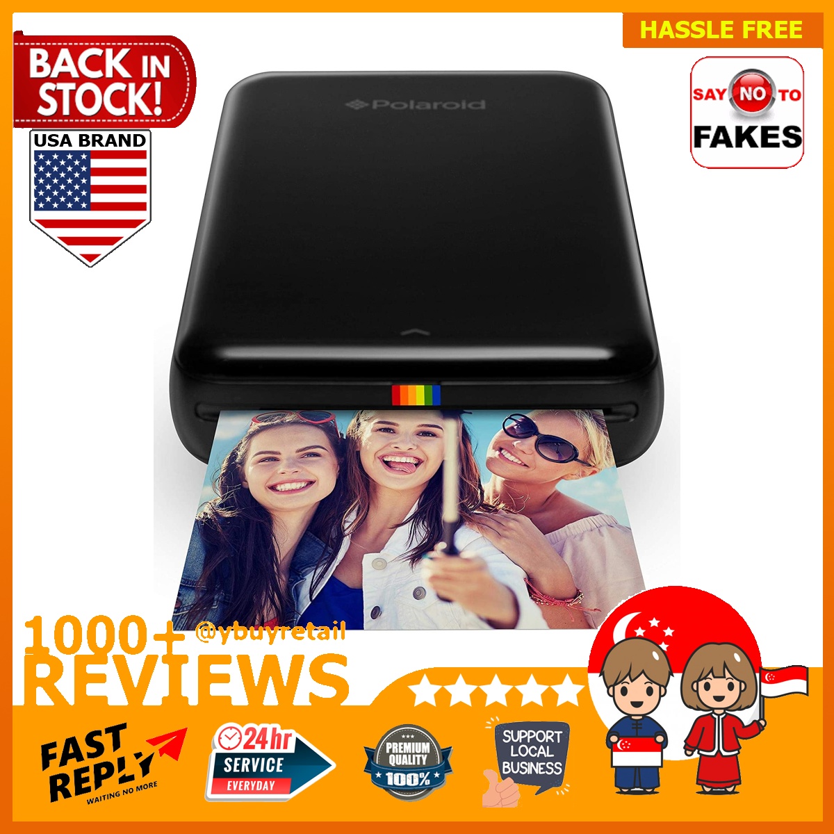 [BML] Polaroid ZIP Mobile Printer with ZINK Zero Ink Printing ...