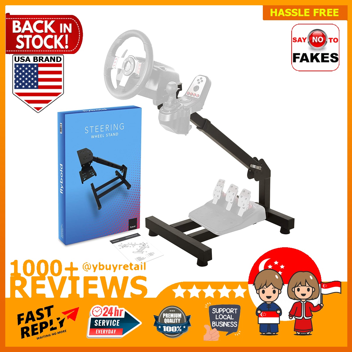 [BML] Racing Steering Wheel Stand Gaming Simulator Cockpit with Gear