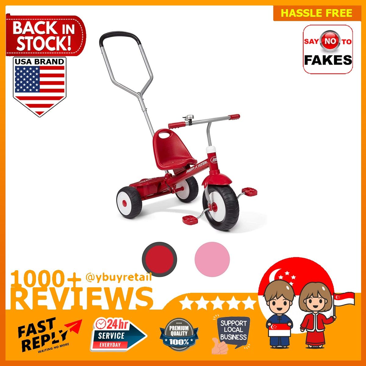 Radio flyer tricycle 2025 steer and stroll