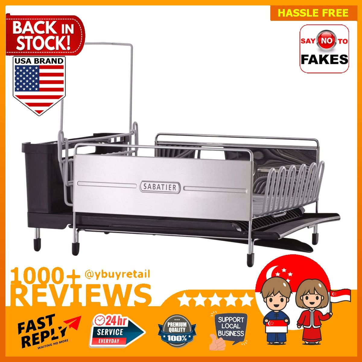 BML Sabatier Expandable Stainless Steel Dish Rack with Rust Resistant Soft Coated Wires and Bi Directional Spout Furniture Home Living Bathroom Kitchen Fixtures on Carousell