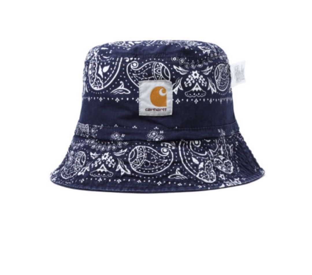 Carhartt WIP bandana Reversible Bucket Hat Navy Descendant Wtaps