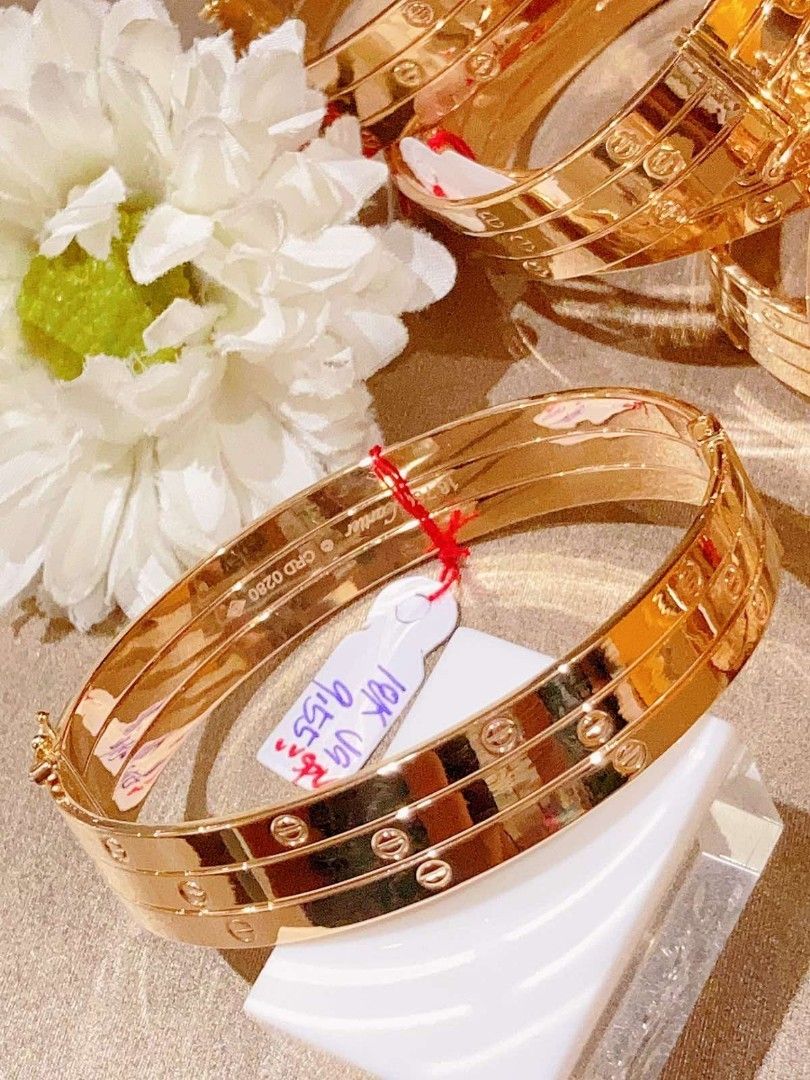 Cartier triple row Bangle Japan k18 Women s Fashion Jewelry Organizers Bracelets on Carousell