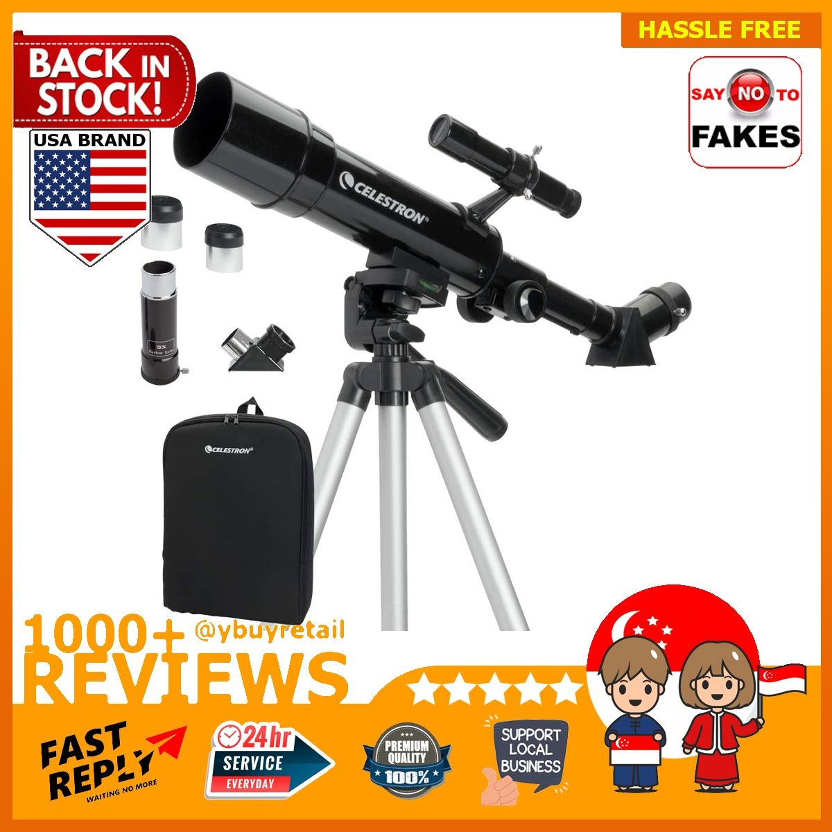 Celestron 21038 Travel Scope 50 Telescope (Black), Photography