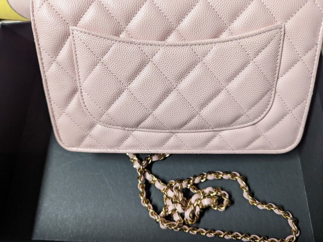 CHANEL 19 CC WOC Leather Wallet On Chain Crossbody Bag Light Lavender