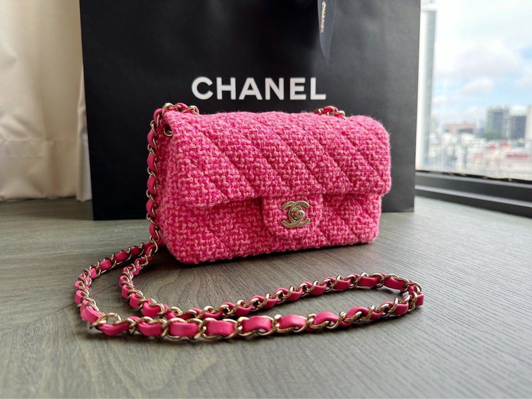 Chanel Fuchsia Pink Rectangular Mini Classic Flap Bag GHW – Boutique Patina