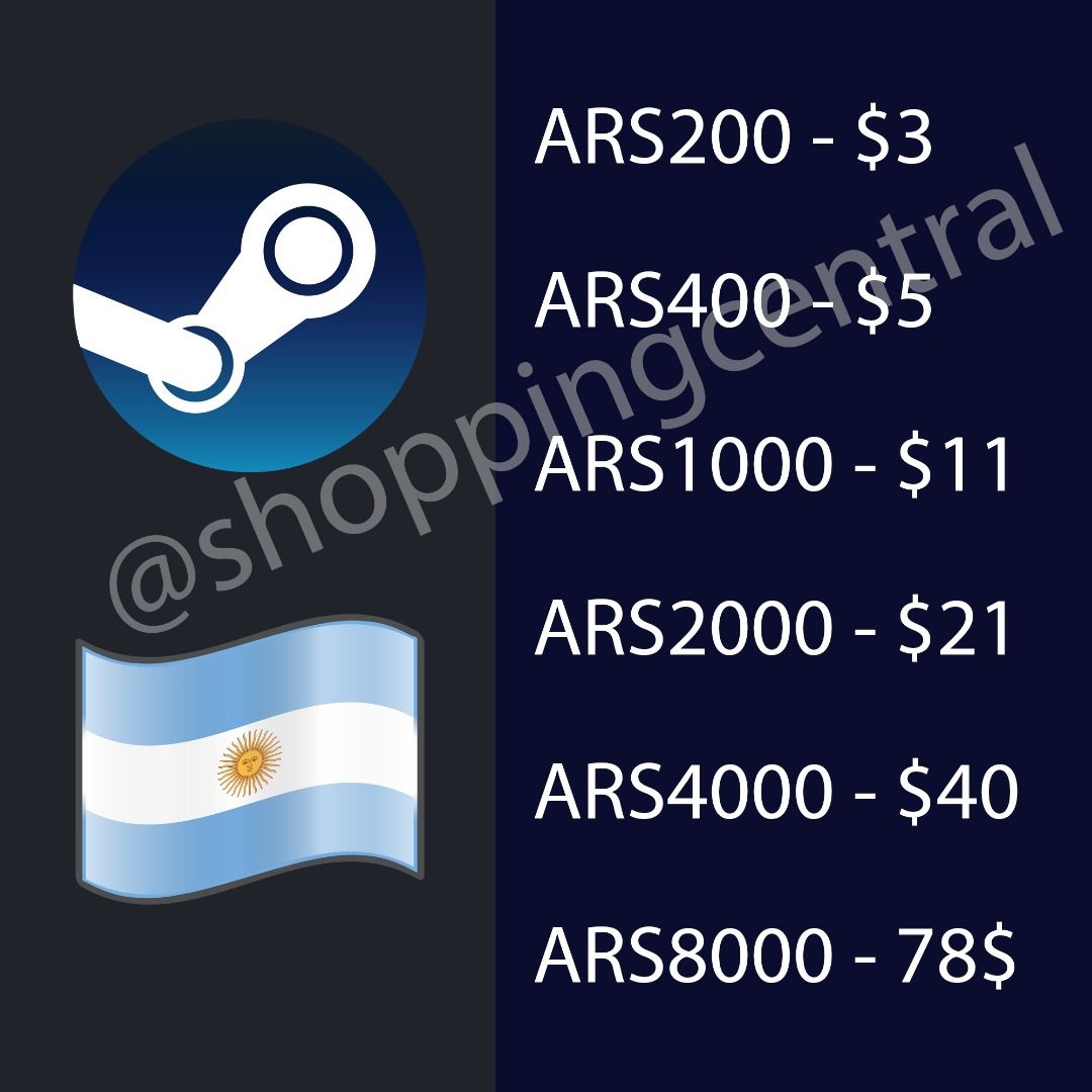 Cheap Argentina Steam Gift Card, Video Gaming, Gaming Accessories, Game