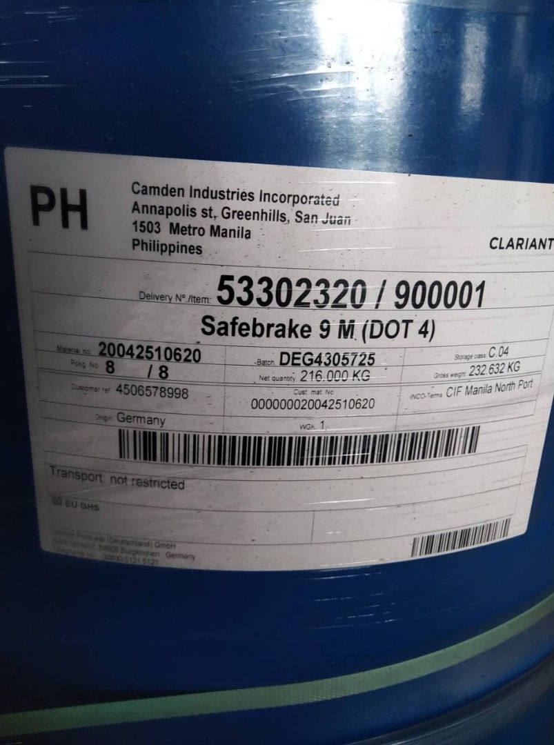CLARIANT Safebrake 9 M - DOT 4, Car Parts & Accessories, Maintenance ...