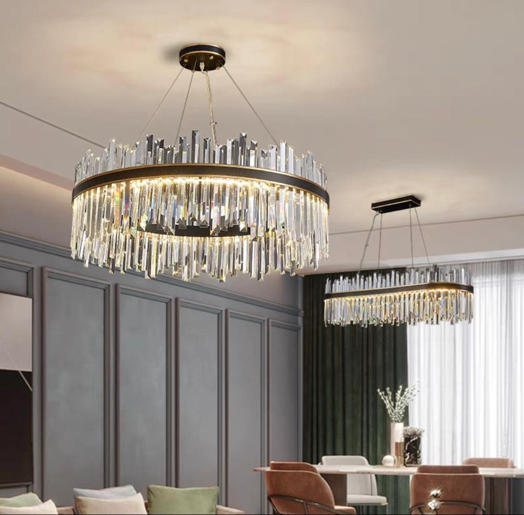 flat crystal chandelier